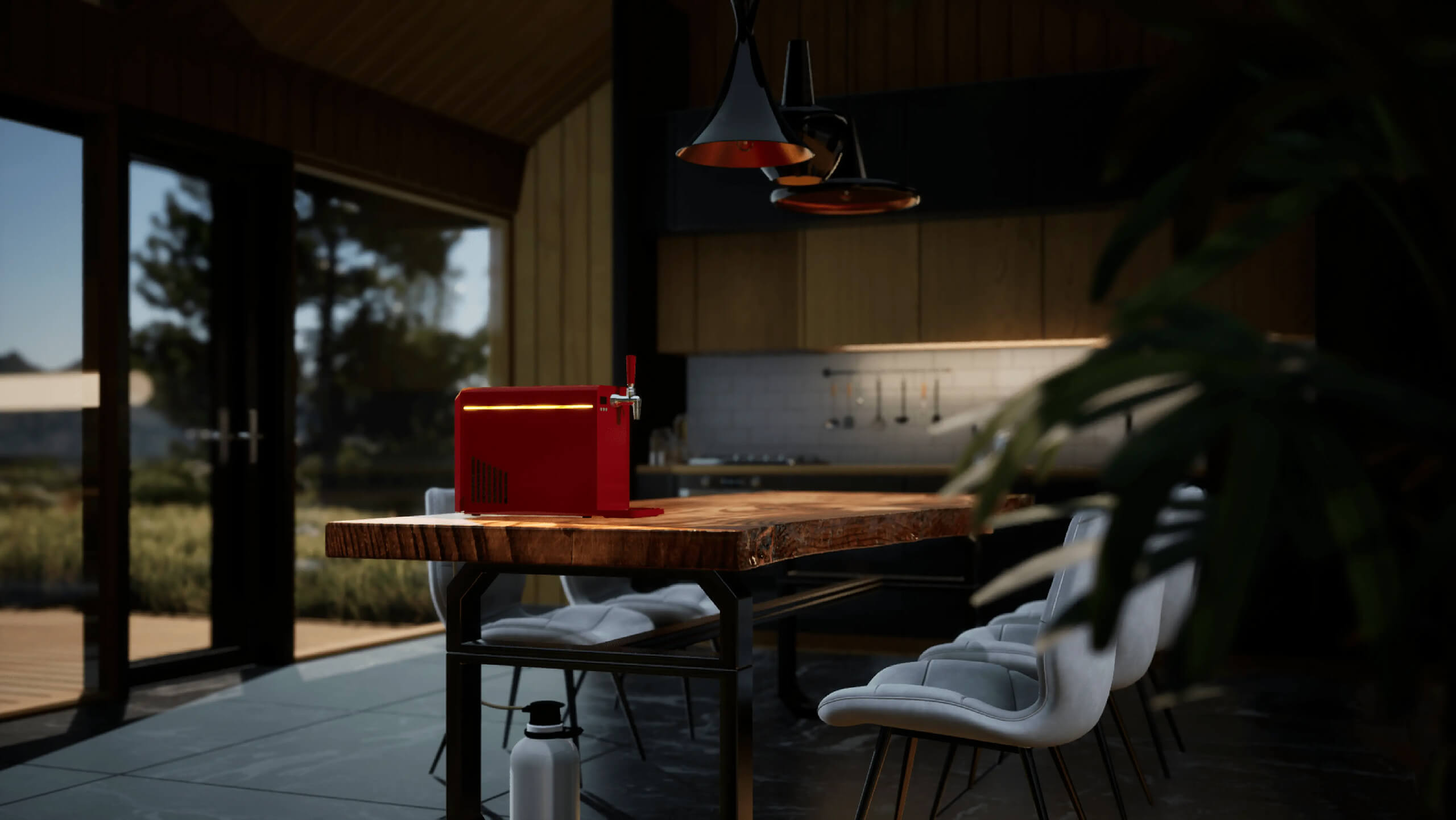 Draughtsmith Beer Dispenser in a kitchen